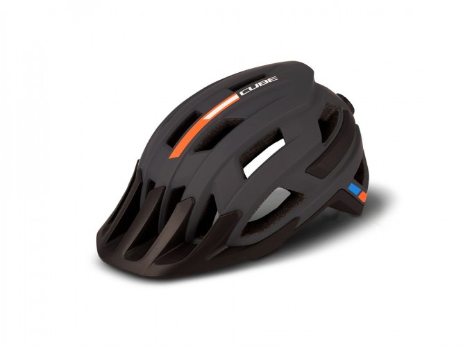 Cube Rook X Action Team MTB Fahrrad Helm grau/orange 2024 