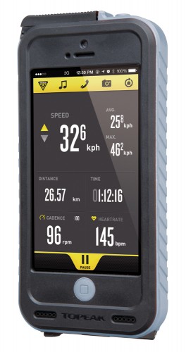 Topeak Weatherproof RideCase + PowerPack für iPhone 5 ohne Halter schwarz/grau 